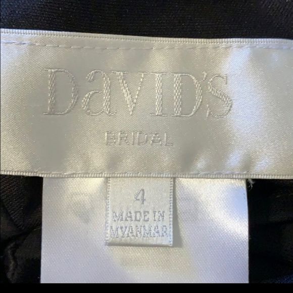 Black David’s Bridal Dress Worn One Time - Picture 3 of 5